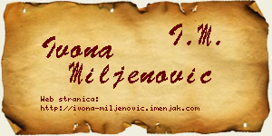 Ivona Miljenović vizit kartica